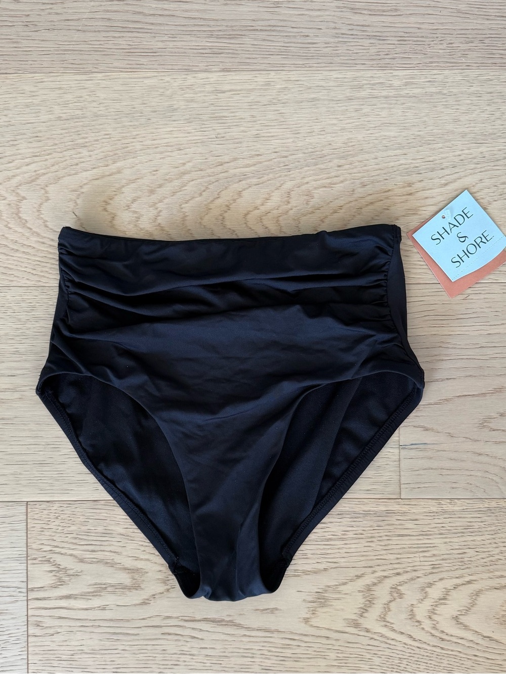 NWT Ruched High-Waist Bikini Bottoms